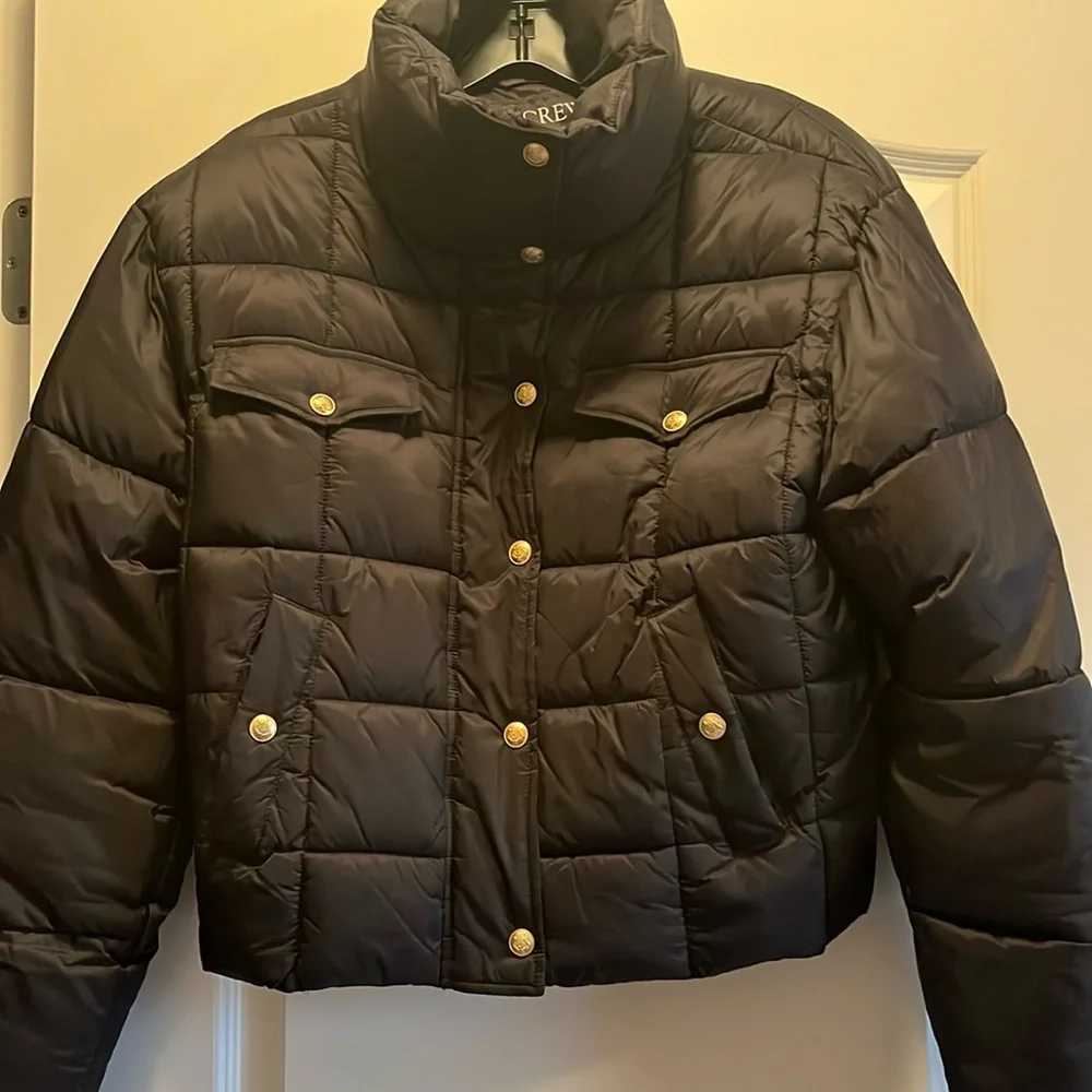 J. Crew black puffer jacket size small - Picture 1 of 3